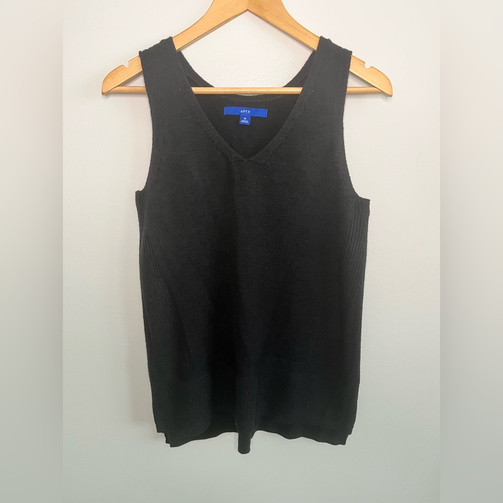 Apt. 9 Black Sleeveless Sweater Top
